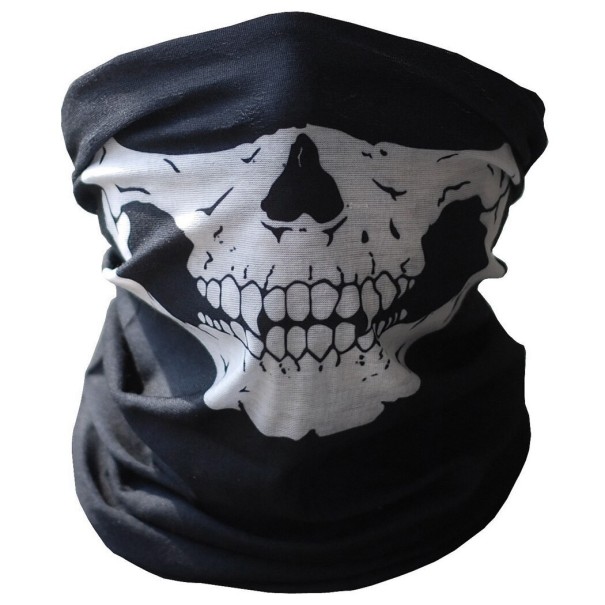 Herenhalsdoek met schedelprint wit