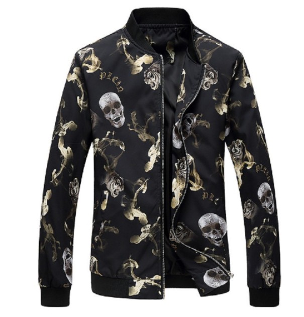 Herenjas met schedels - Zwart 4XL