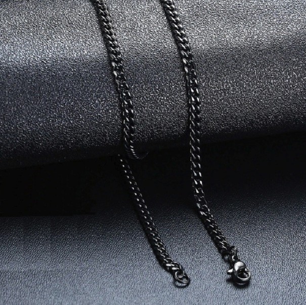 Herenketting D116 zwart 45 cm 7 mm