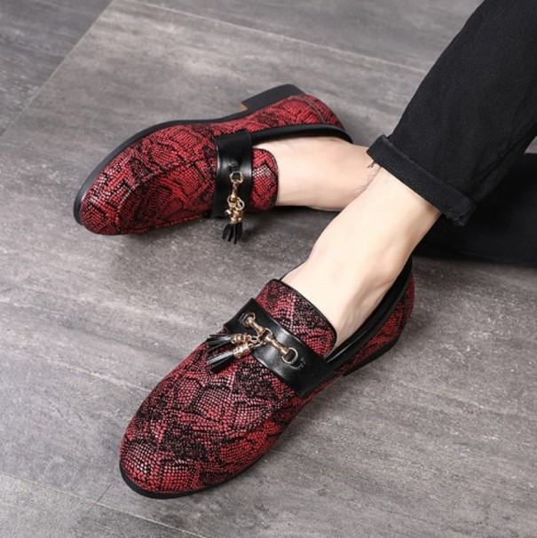 Herenmocassins met slangenpatroon J2153