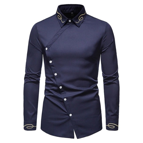 Herenoverhemd A2657 donkerblauw M