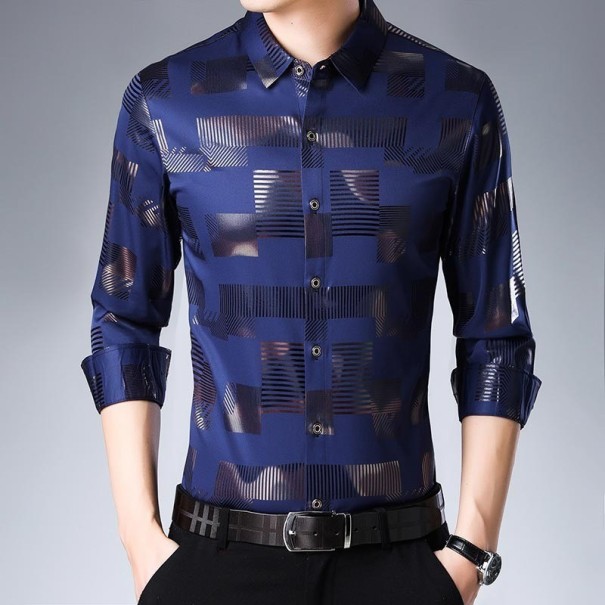 Herenoverhemd F459 donkerblauw XL