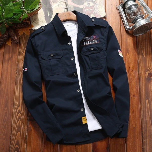 Herenoverhemd F514 donkerblauw XL