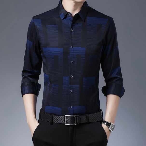 Herenoverhemd F523 donkerblauw XL