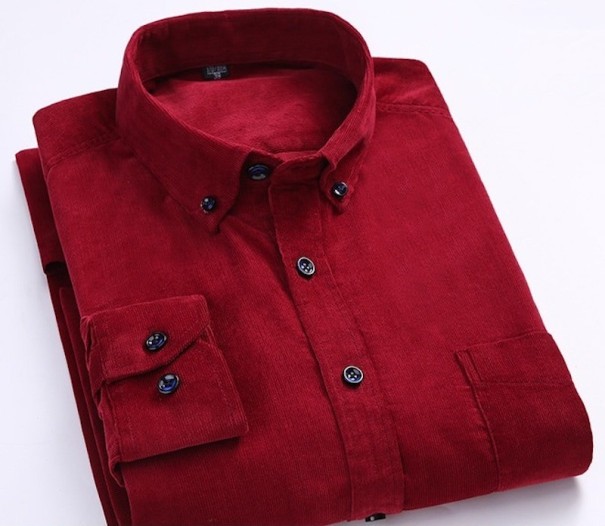 Herenoverhemd F569 donkerrood XL