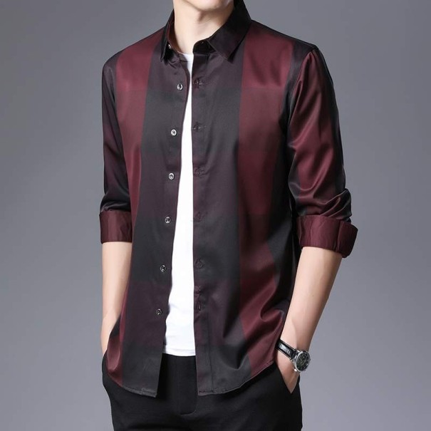 Herenoverhemd F593 donkerrood L