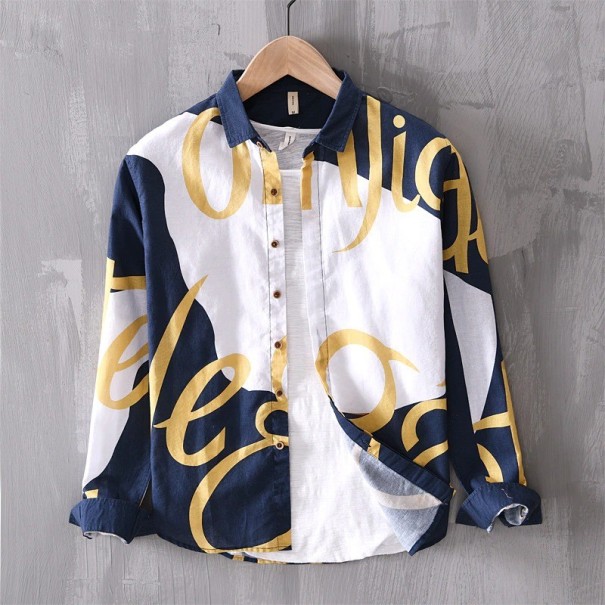 Herenoverhemd F598 donkerblauw L