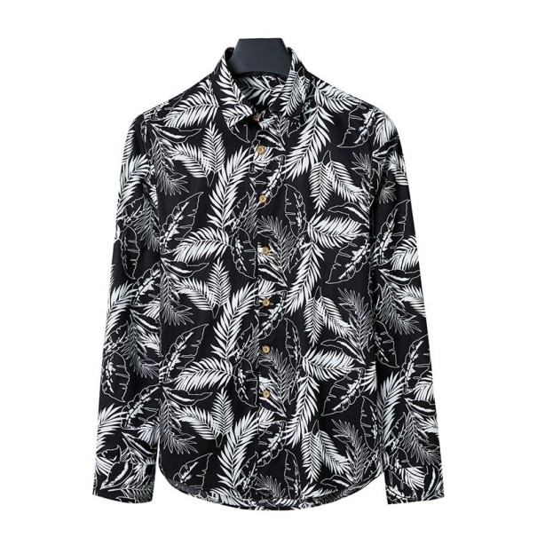 Herenoverhemd met bloemen F624 L 12