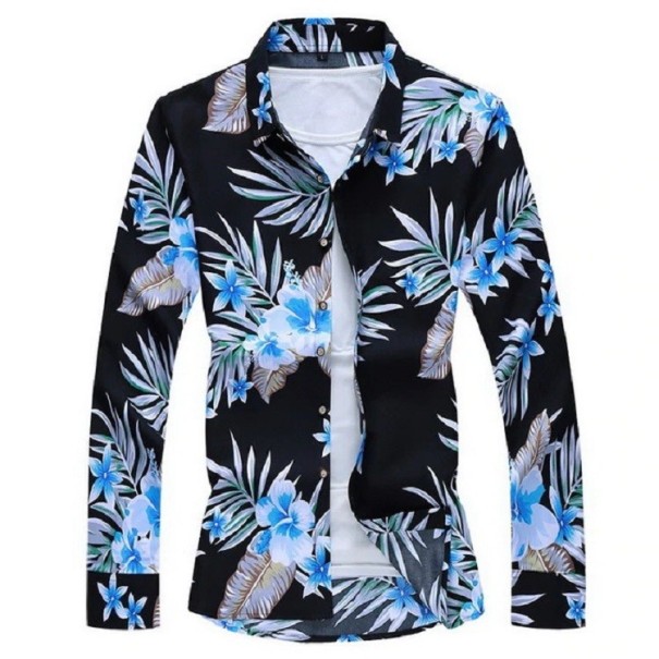 Herenoverhemd met bloemen F626 XS 4