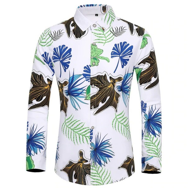 Herenoverhemd met bloemen S 7