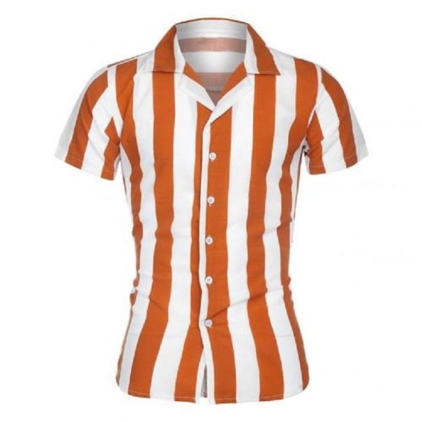 Herenoverhemd met korte mouwen F495 oranje XL