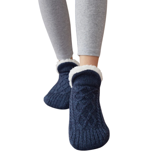 Herenpantoffels EU 43-45 Polyester Zachte warme comfortabele huispantoffels voor mannen lichte antislip winter- en jaarrond gebruik binnenshuis marineblauw