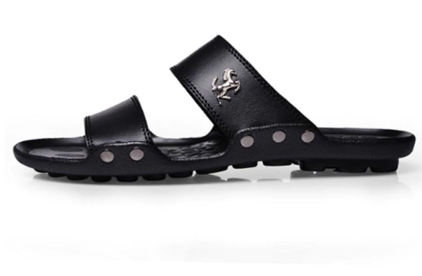 Herenpantoffels in een luxe design zwart 39