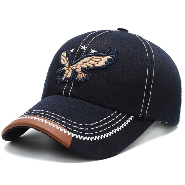 Herenpet met adelaar donkerblauw