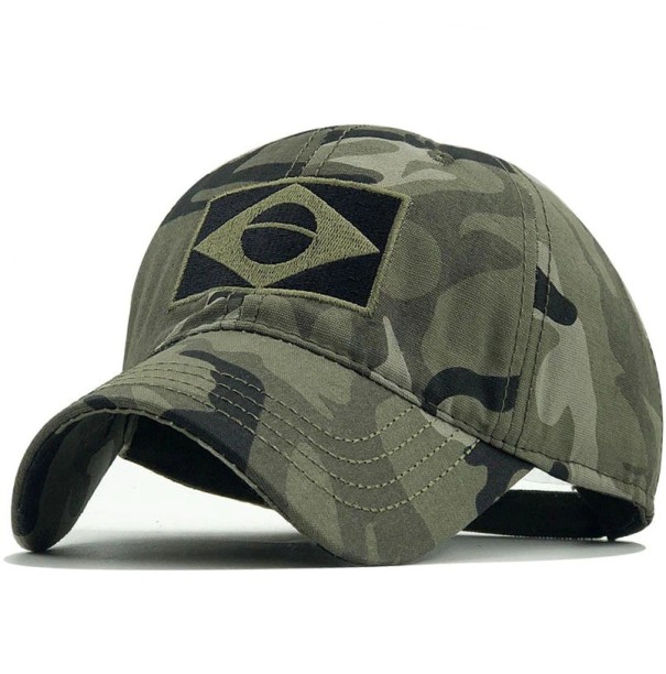 Herenpet met Braziliaanse vlag camouflage