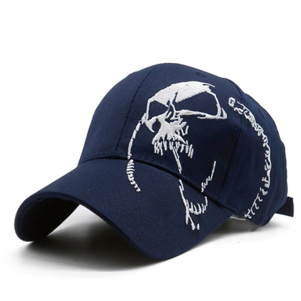 Herenpet met schedel donkerblauw 1