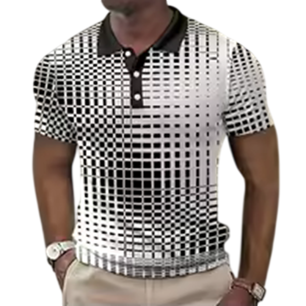 Herenpoloshirt met kraag en knopen Korte mouwen Eenvoudig patroon Lichte polyester stof Comfortabel dagelijks dragen wit S