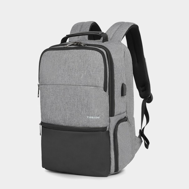 Herenrugzak met USB E972 grijs