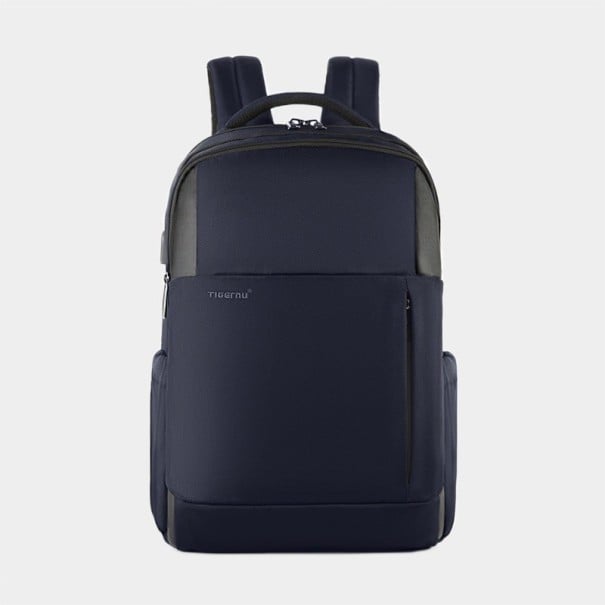 Herenrugzak met USB E989 donkerblauw