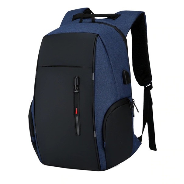 Herenrugzak met USB E997 donkerblauw