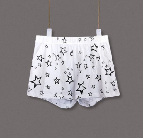 Herenshorts met sterren wit XS