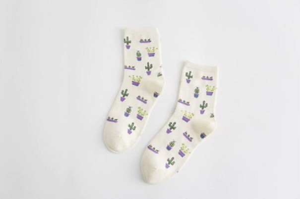 Herensokken met cactussen wit
