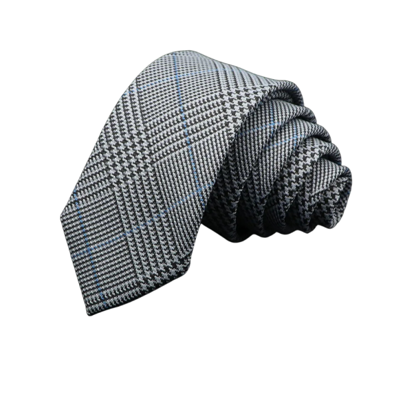 Herenstropdas van katoen met ruitjesmotief Elegante smalle stropdas Stropdas met modern patroon 145 x 6 cm Stijlvol accessoire voor heren grijs
