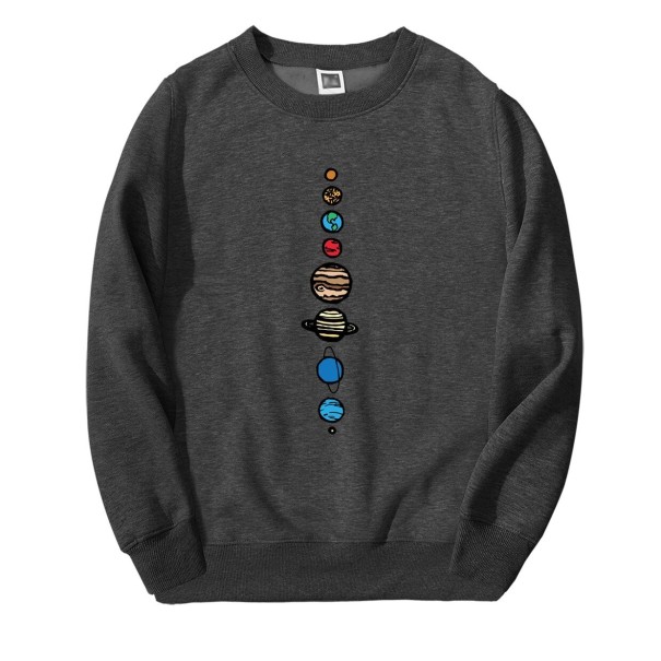 Herensweater met planeten donkergrijs M