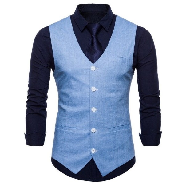 Herenvest F357 lichtblauw XS
