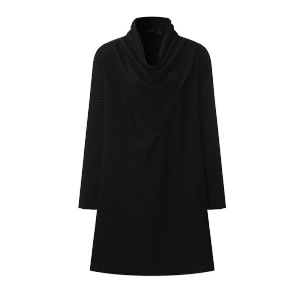 Herfstjurk met coltrui zwart 4XL