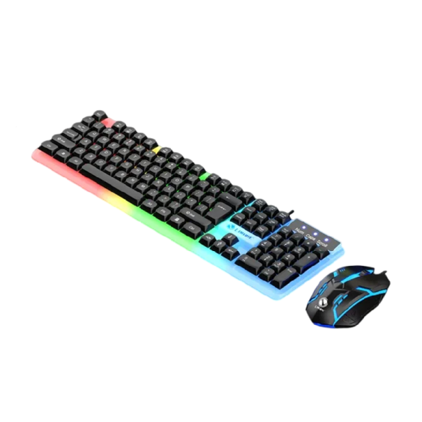 Herní klávesnice a myš NG GTX350 LED podsvícení 104 kláves USB vícebarevné provedení pro PC gaming a kancelář 1