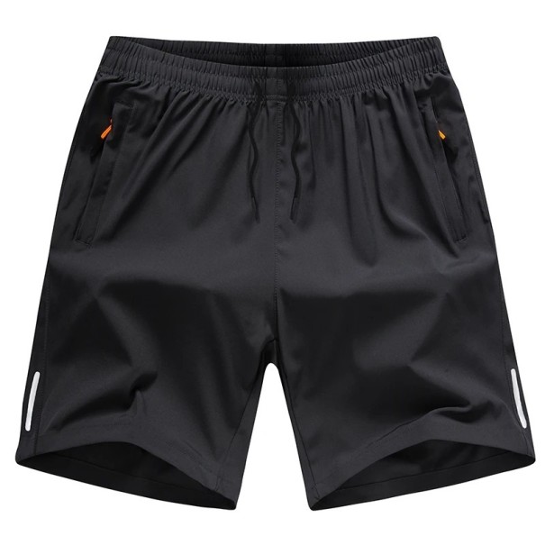 Herr sommarsportshorts för träning Andningsbara shorts med resår i midjan och fickor Bekväma fitnessshorts för sommaren svart XL