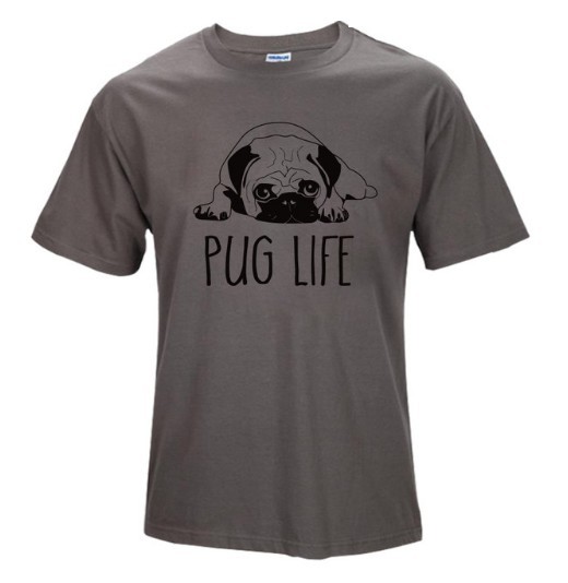 Herr T-shirt med tryck - MOPS J1532 ljusgrå XXL