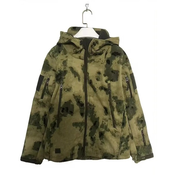 Herr vinter vattentät jacka med huva och dragkedja grön med mörkgrön design BOMULL POLYESTER med fickor S