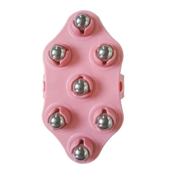 Herramienta de masaje con 7 bolas de acero con rotación 360° Placa de masaje para la palma 16 x 8 cm 1