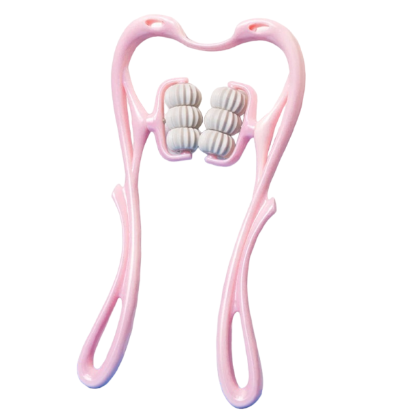 Herramienta de masaje para la columna cervical. rosa