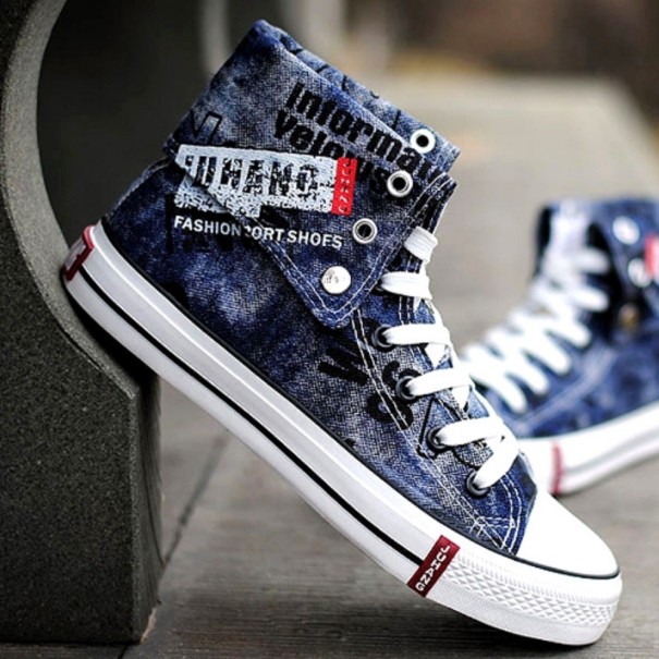 Herre ankel denimsneakers J1474 blå 40