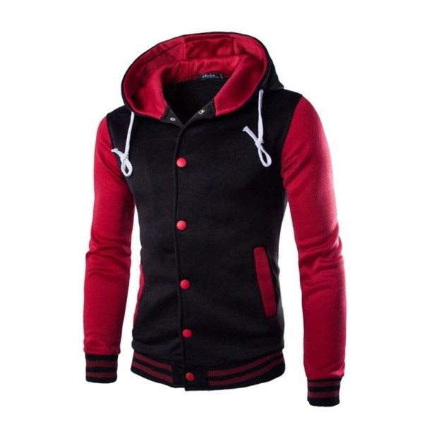 Herre baseball sweatshirt F41 vinrød XXL