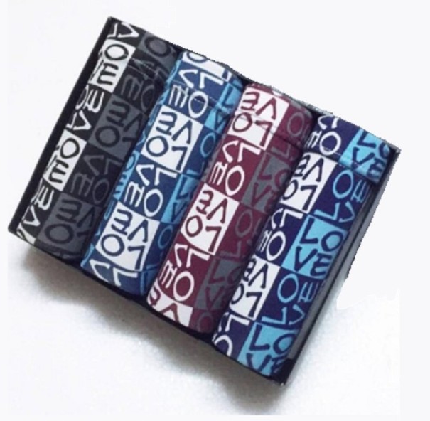 Herre boxer shorts med mønster - 4 stk L 2