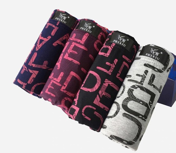Herre boxershorts med bogstaver - 4 stk. L