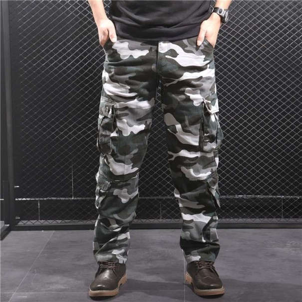 Herre camouflagebukser F1414 hvid 34