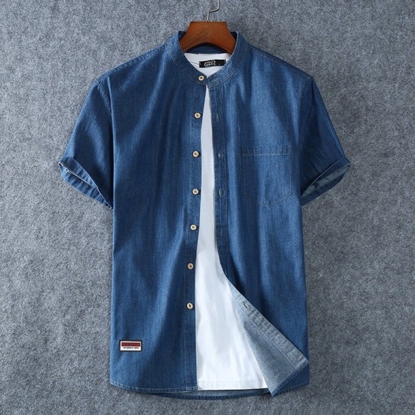 Herre denimskjorte F513 mørkeblå XXL