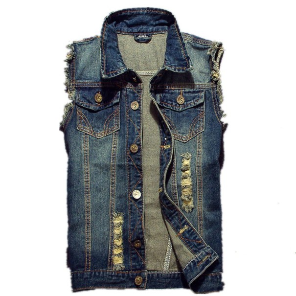 Herre denimvest mørkeblå S