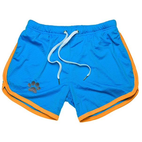 Herre fitness shorts med poteaftryk lyseblå M