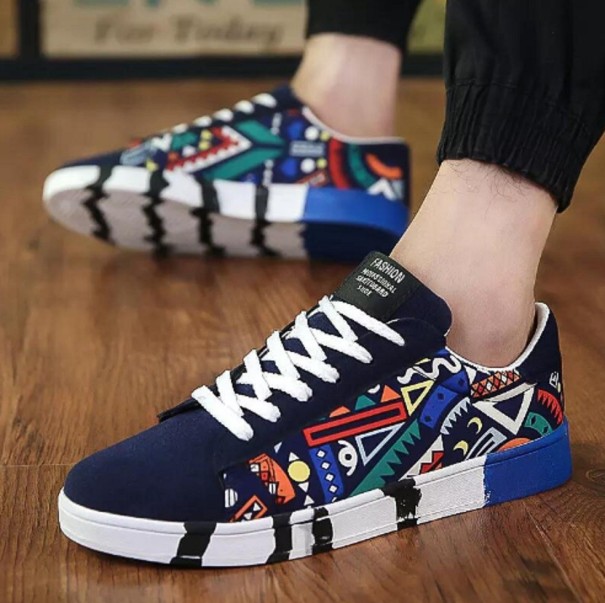 Herre graffiti sneakers J2115 blå 43