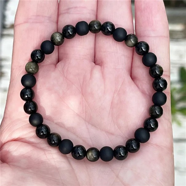 Herre hematitarmbånd obsidian onyx turmalin 18cm 6mm Kvalitetsdesign til mænd Med mineraler til daglig brug 1