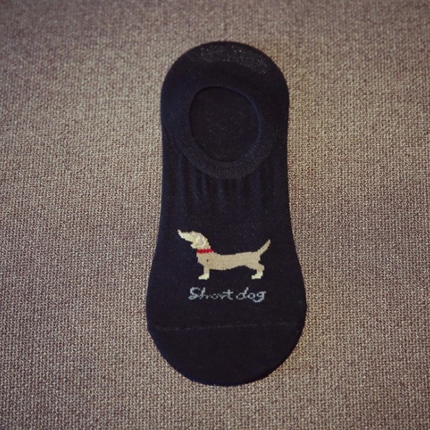 Herre korte sokker med gravhunde sort
