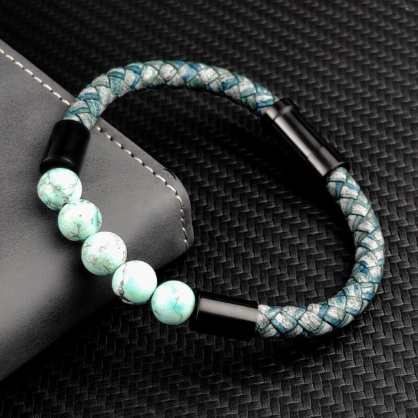 Herre læderarmbånd H252 20,5 cm 14