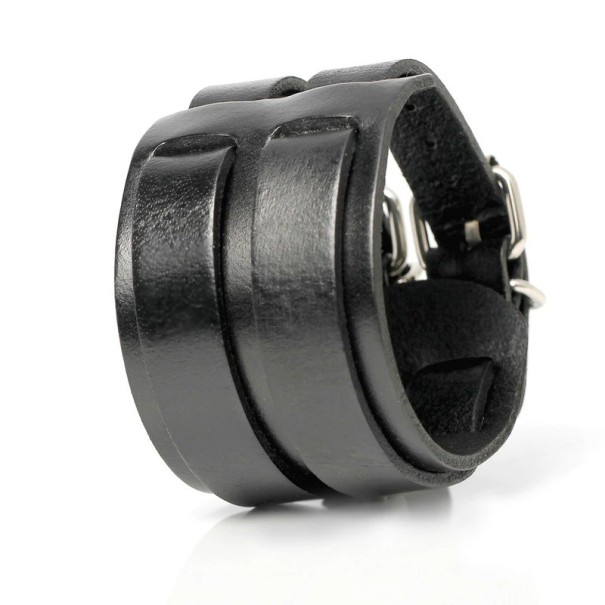 Herre læderarmbånd H550 sort
