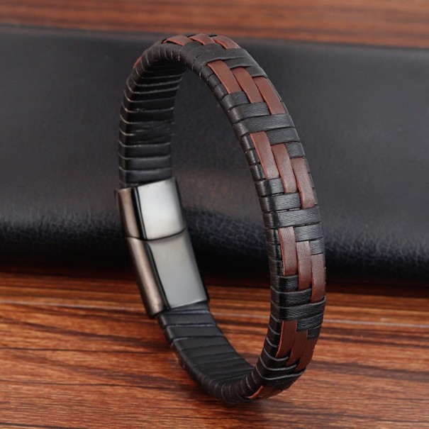 Herre læderarmbånd H659 19 cm